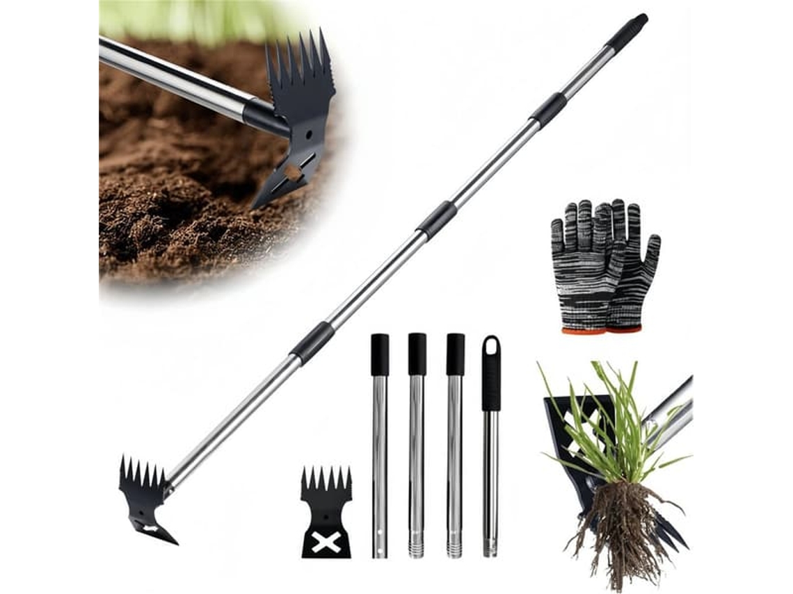 Enxada /removedor de Ervas Daninhas 148 Cm 2 em 1 com Cabo Longo para Jardim AQUAFORGE