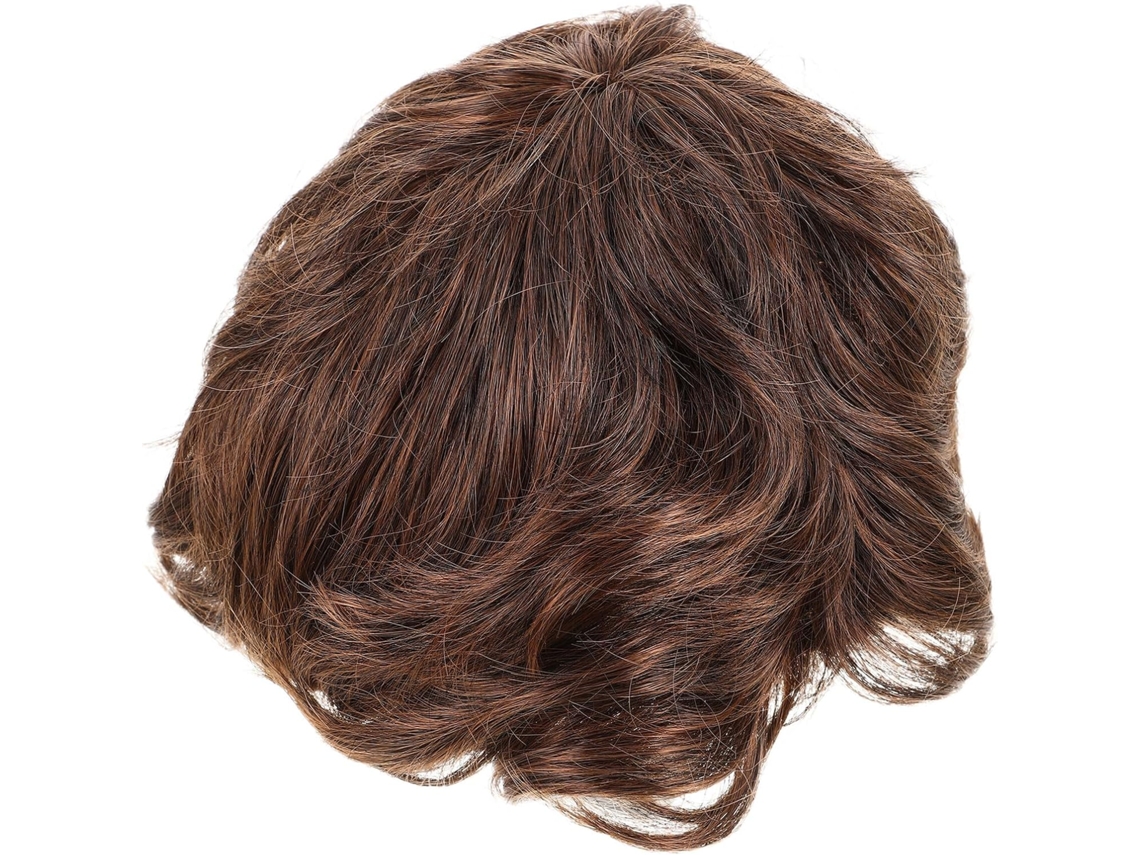 Prótese Capilar Masculina Curta Sintética, Castanho Natural, Leve E Confortável.