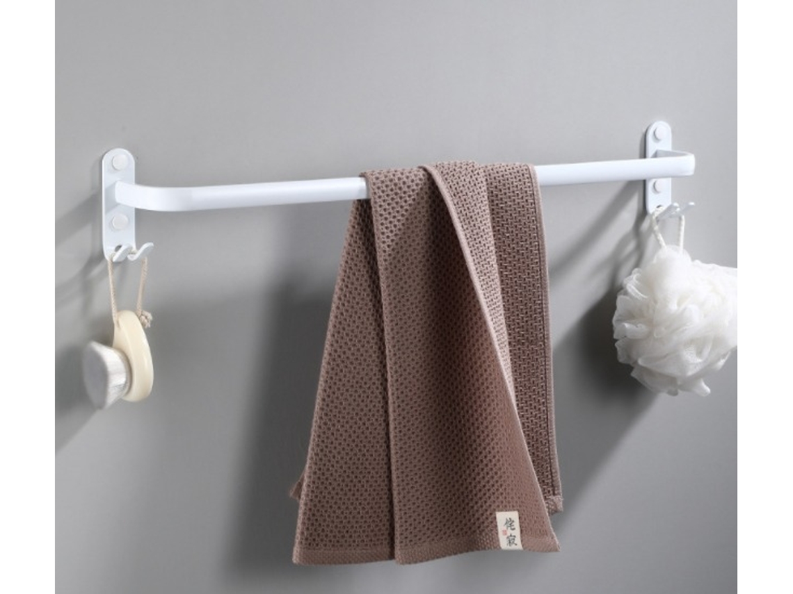 Suporte De Toalha Único Alumínio Branco 30 Cm, Suporte Multicamadas Para Banheiro, Sem Furos