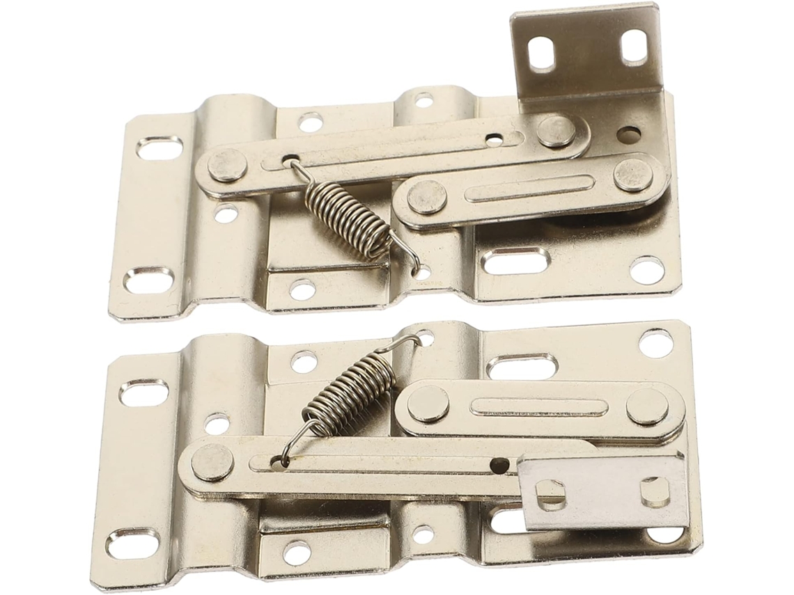 2 Dobradiças De Ferro Prateado Com Fechamento Automático E