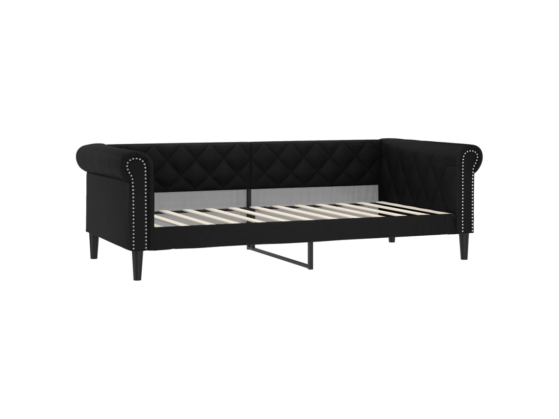 Day Bed, Day Beds Vidaxl Preto Couro Artificial (80 X 200 Cm)