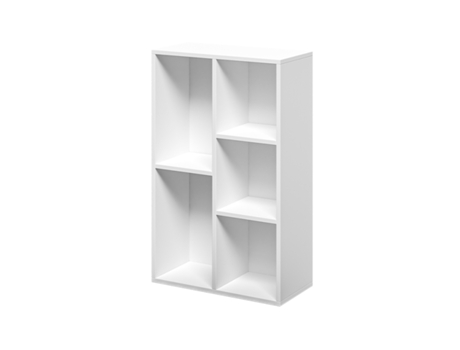 Prateleira de mesa branca moderna com 5 prateleiras em forma de cubo 50x25x80cm Ika 3 Prospero