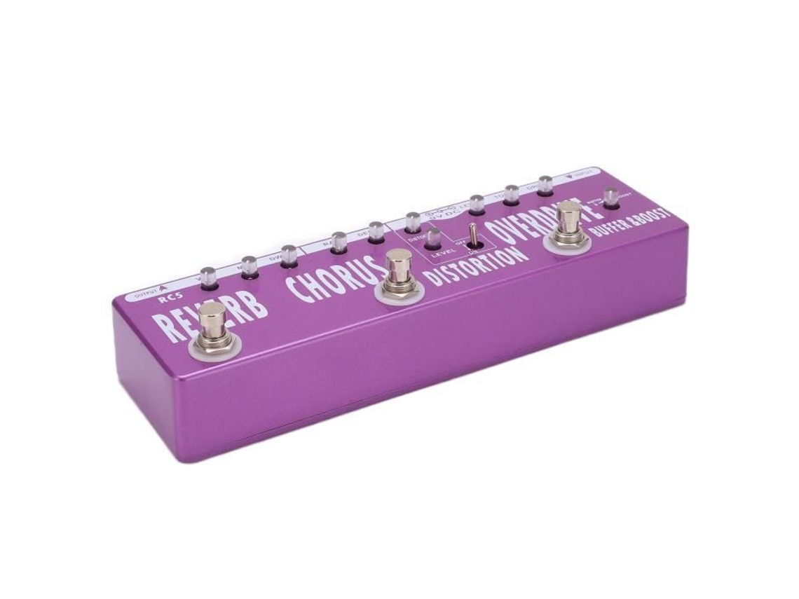 In 1 Pedal de Efeitos Pedal de Efeitos de Guitarra 6 Modos Reverb Chorus Distortion Overdrive Buffer Boost Tuning Acessórios