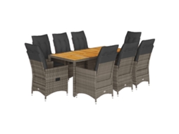 Garden Dining Set, Garden Dining Sets Vidaxl Cinzeto Rattan / Vime (190 X 90 X 75 Cm)