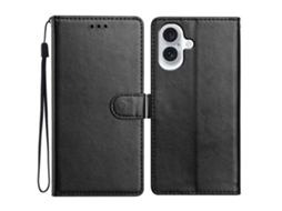 Capa De Couro Preta Para Iphone 17
