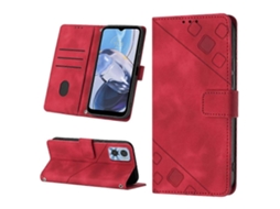Capa De Couro Com Relevo Para Motorola Moto E22i 4g / E22 4g
