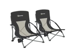 Conjunto de 2 Correntes de Praia Dobráveis com Suportes para Flocos de Neve, 58x55x62cm, Pretas PENGJIANG SHOP