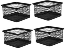Porta clips de Papel Imikeya, Grande, Quadrado, em Ferro Preto, Conjunto com 4 Unidades, Ideal para Escritório
