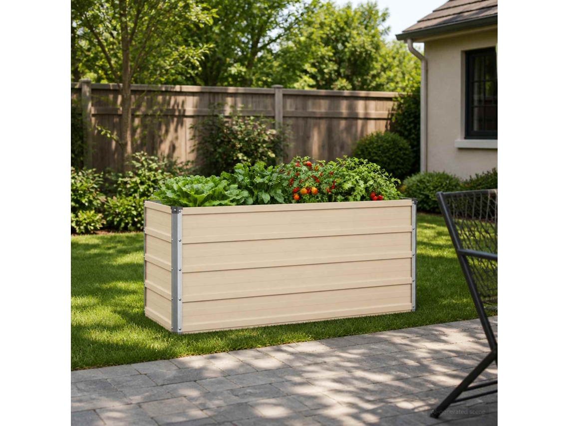 Vidaxl Cama De Jardim Elevada Ivory 100 X 40 X 55 Cm