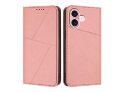 Capa De Couro Fosco Para Iphone 16 - Flip Magnético
