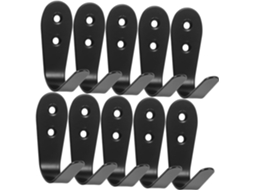 Conjunto De 12 Ganchos Parede Em Aço Inoxidável Preto Para Pendurar Ro