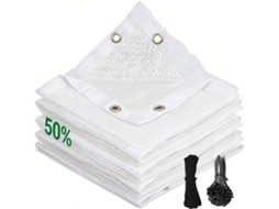55% Shade Cloth For Garden, Breathable Shade Mesh Tarp With Grommets, White Sun Cover Sunshade Net 5x20ft 10x30ft
