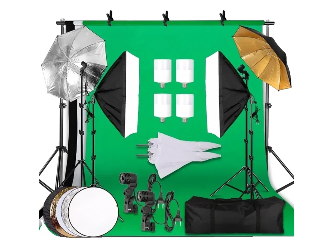 Kit De Iluminação Para Fotografia, Estrutura De Suporte Para Softbox, 3 Peças De Fundo,kit De Estúdio Fotográfico 36 Oem
