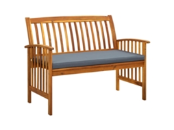Vidaxl Banco De Jardim C/ Almofadão 119 Cm Madeira De Acácia Maciça