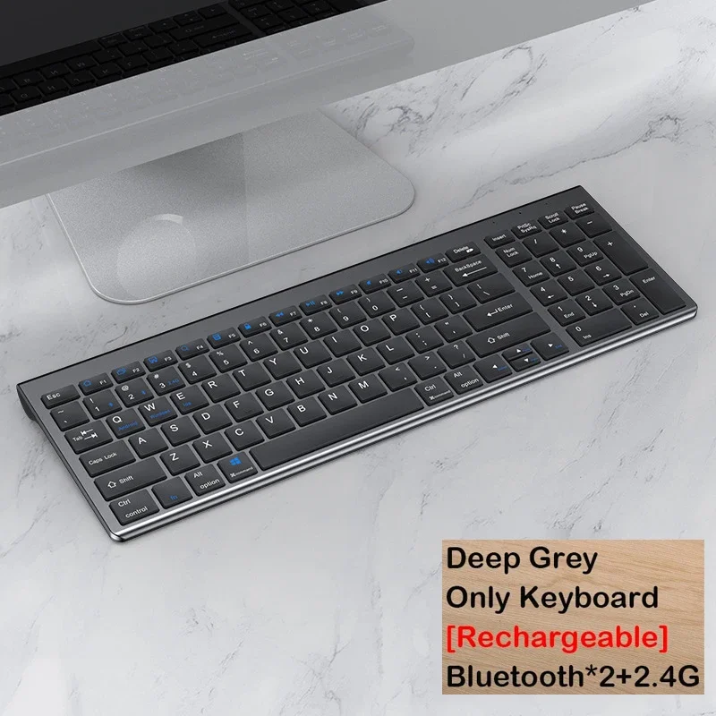 Teclado Bluetooth 5.0 e 2.4g para Pc, Android, Ios e Windows. MDUG (somente em Coreano e Inglês, Cinza)