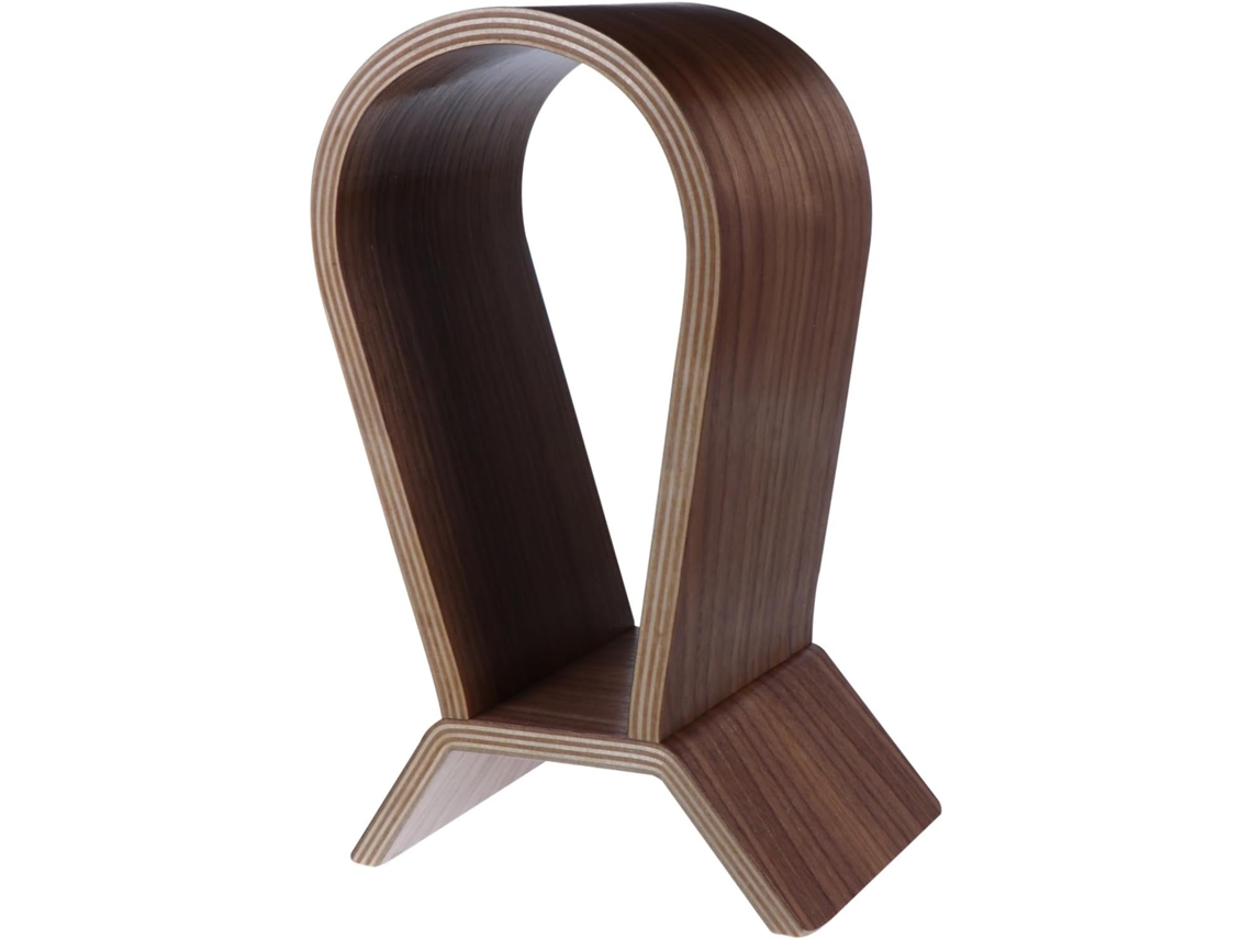 Suporte Para Fones De Ouvido Elegante E Robusto Em Madeira Maciça Nogueira, Ideal Para Escritório E Guardar Seus Fones