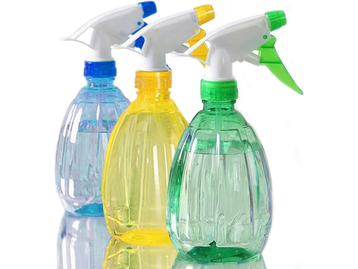 Conjunto de 3 Frascos Spray Vazios e Recarregáveis de 500ml, de Plástico Reutilizáveis para Jardinagem, Casa e Cabeleireiro AQUAFORGE