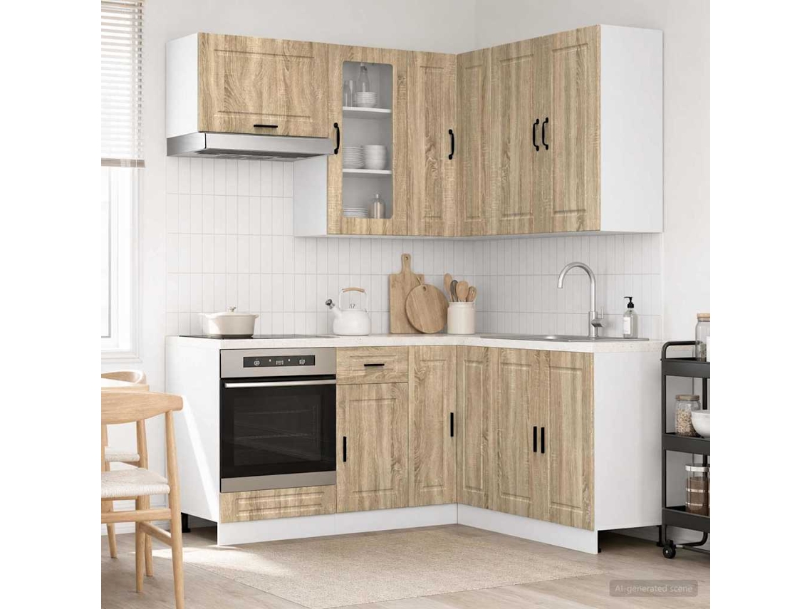 Vidaxl Unidade De Cozinha Porto 8 Unid. Carvalho Sonoma
