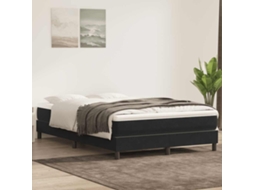 Vidaxl Cama Com Molas/colchão 160x210 Cm Veludo Preto