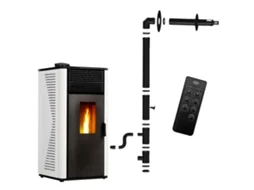 Salamandra A Pellets Anita 15 Kw Branco Sannover Kit De Instalação