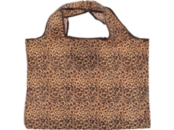 Sacola de Compras com Estampa Leopardo, Tecido Oxford 210d, Dobrável, Ideal para Praia Ou como CHABERLU