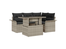 Vidaxl Conjunto De Sofá De Jardim 5 Unid. Cinzento-claro