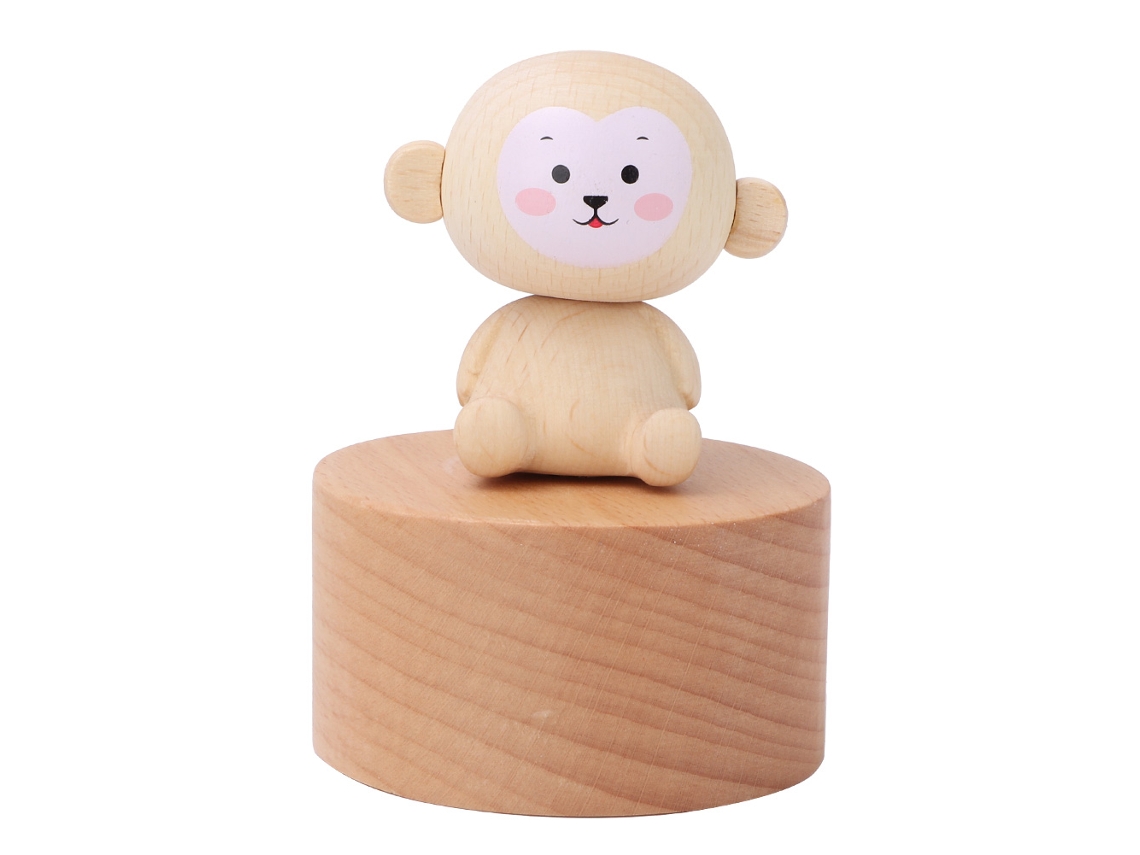 Caixa de Música de Madeira Bicho Fofo Brinquedo Presente Decor