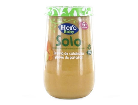 Só creme de abóbora e purê de batata doce Hero Baby 190g