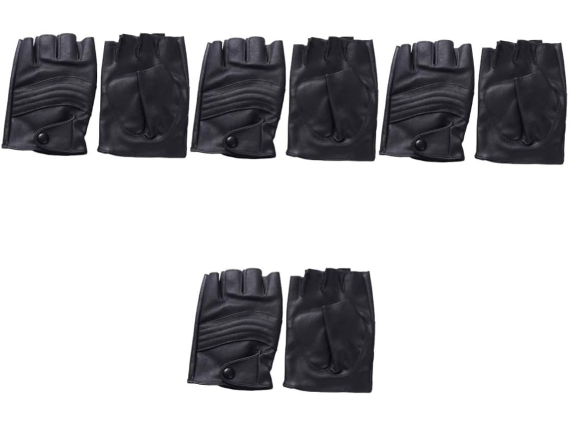 Conjunto De 4 Pares Luvas Masculinas Sintéticas Sem Dedos Para Fitness, Luvas Antiderrapantes De Meio Dedo Para Ciclismo