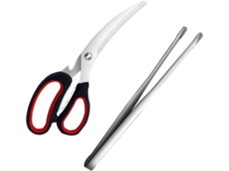 Pinças Genéricas Para Churrasco, Cor Aleatória, Aço Inoxidável 304, Conjunto De 2, Pinças Para Churrasco, Cabo