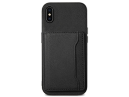 Capa Em Tpu Textura De Gémeo, Com Suporte E Porta-cartões Para Apple Iphone X / Xs - Preto