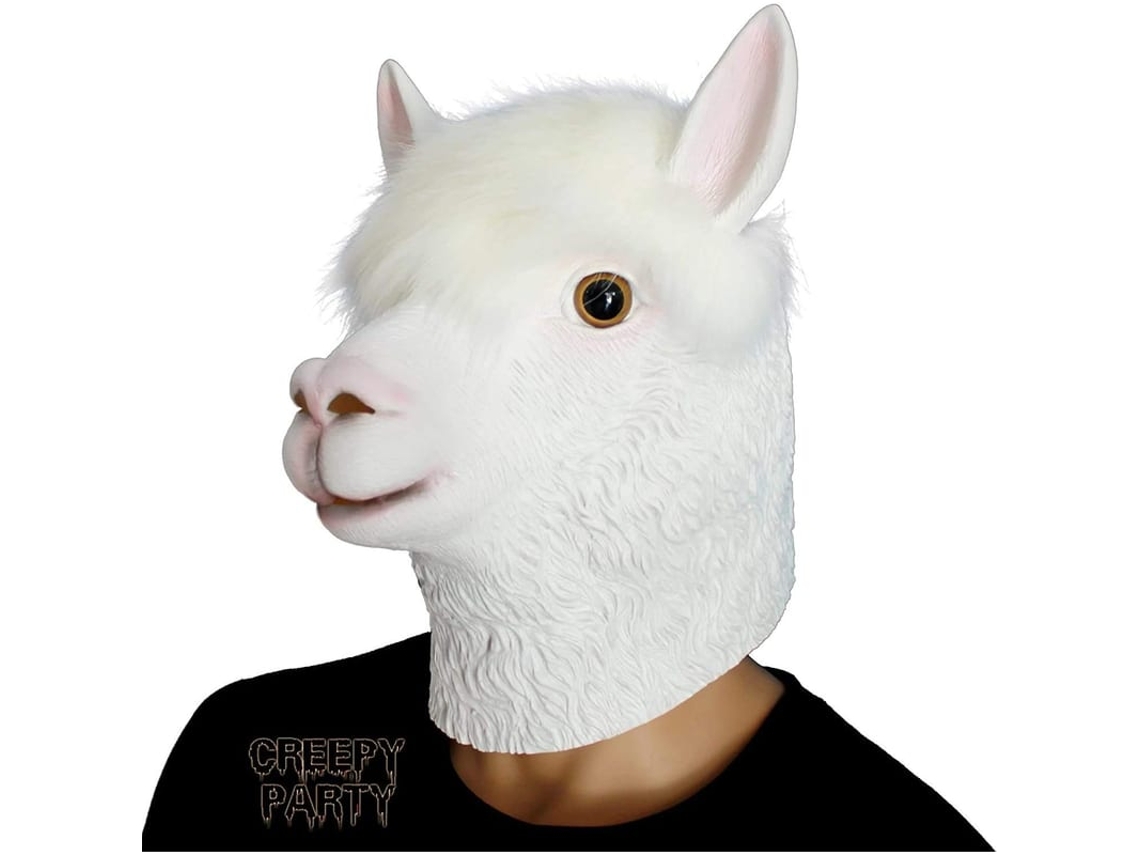 Máscara De Animal Latex Para Halloween Festa Fantasia Cabeça De Alpaca Adulto E Criança