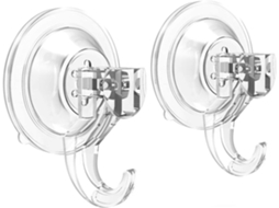 Ganchos Com Ventosa, Ganchos Com Ventosa Superlock De Alta Resistência(pacote 2) Ventosas Robustas Para Chuveiro, Pendurar Guirlandas, Cozinha