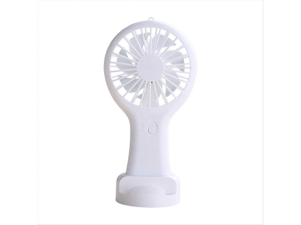 Mini Ventilador Portátil Branco, Recarregável Via Usb.