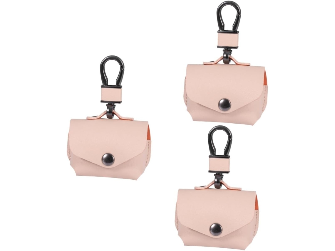 Conjunto de 3 Peças de Estojo em Couro Sintético para Fones de Ouvido Sem Fio, Compatível com o Modelo Pro. SFUSHOS