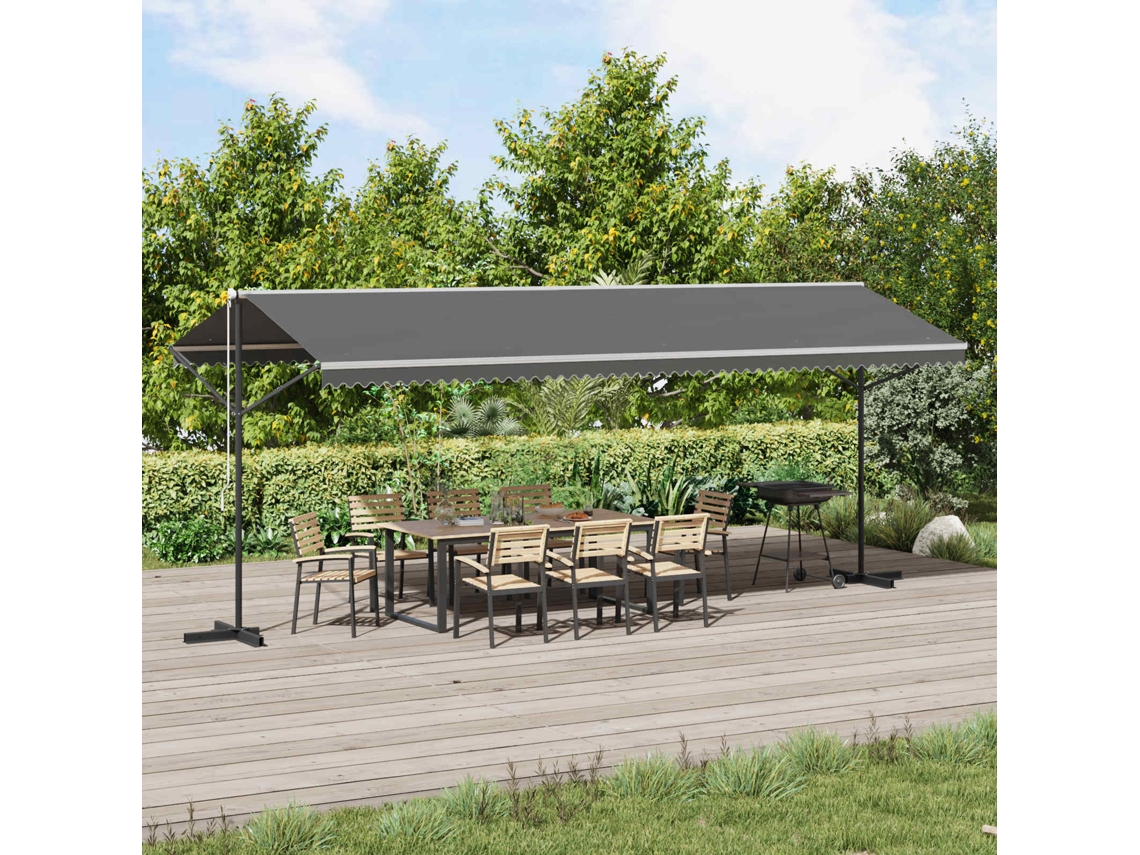 Vidaxl Toldo Livre Cinzento 6 X 3 M Poliéster