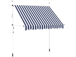 Retractable Awning, Retractable Awnings Vidaxl Azul Tecido (n/a)