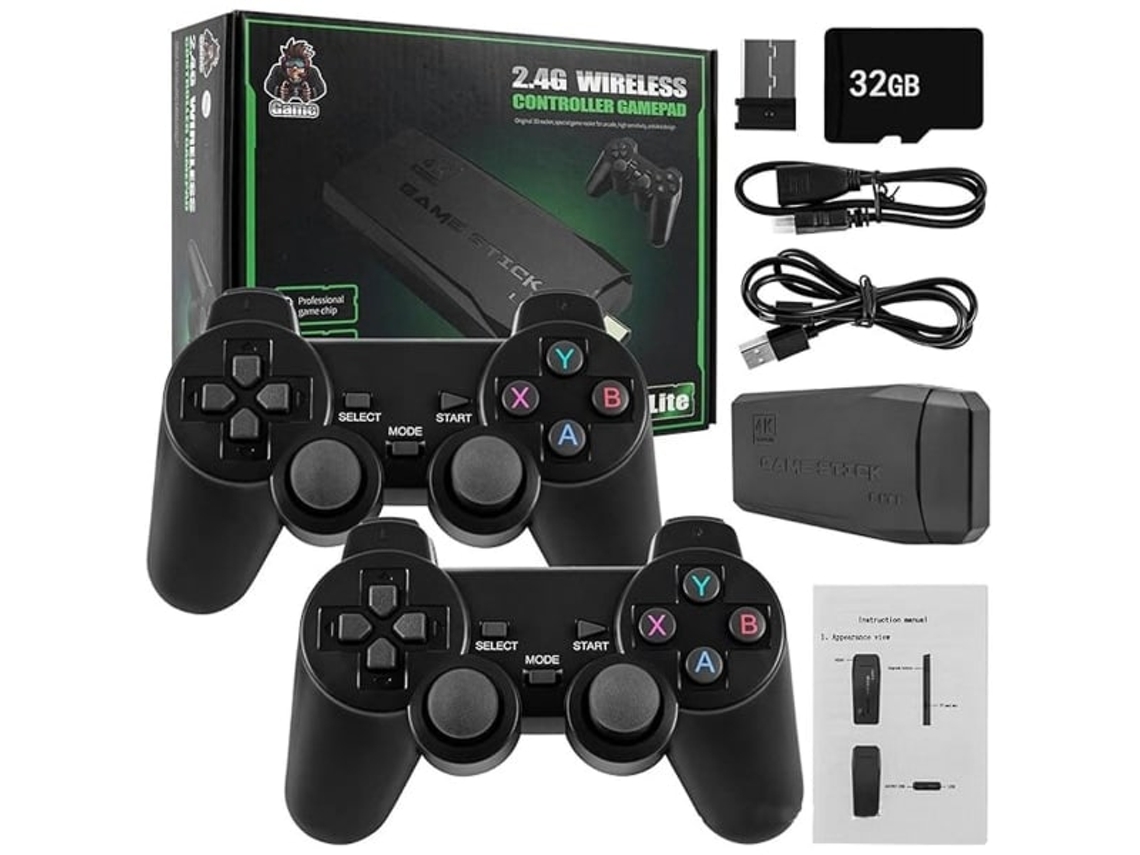 2024 Novo Retro 10000 4k Hdmi Tv Video Game Stick Console De Jogo Retro Com 2 Controladores Sem Fio 4k Game Stick 32g Brilvibera