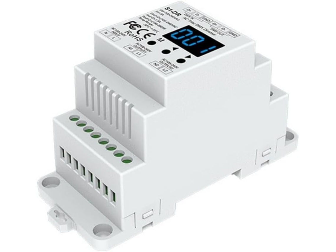 Dimmer Mosfet Dmx512 De 2 Canais Com Display Rdm (branco)