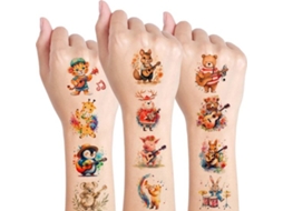 Temporárias Tatuagens - 10 Folhas - Adesivos De Música De Animais/tema - Decorações De Desenho Animado - Presentes Para Meninos/meninas - Aplicação Fá