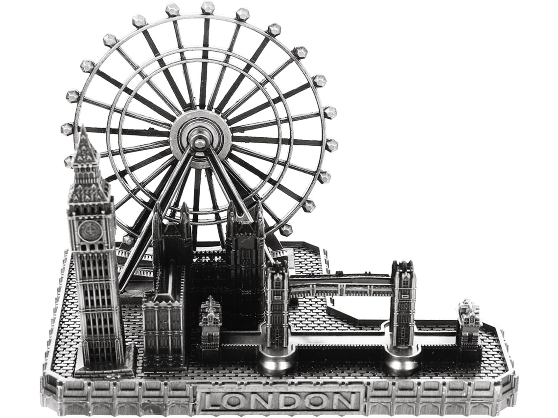Réplica Decorativa Do Big Ben De Londres Em Metal Cinza, Grande Ornamento De Relógio Da Torre Da Ponte De Londres Réplica Decorativa Do Gokoco