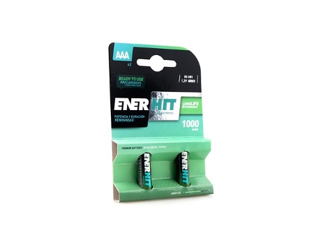 Bateria Recarregável Enerhit Hr03 1000mah Blister 2 Unidades