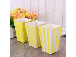 2026 bolsas de Papel Reutilizáveis para Pipocas, 30 Unidades, 7x7x12 Cm, Vermelhas com Designs Estampados 30 Peças Amarillo