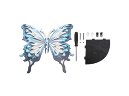 Repisa Esquina De Madera Con Mariposa Azul Y Blanca Estética Para Sala De Estar