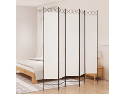 Vidaxl Divisória/biombo Com 5 Painéis 200x220 Cm Tecido Branco