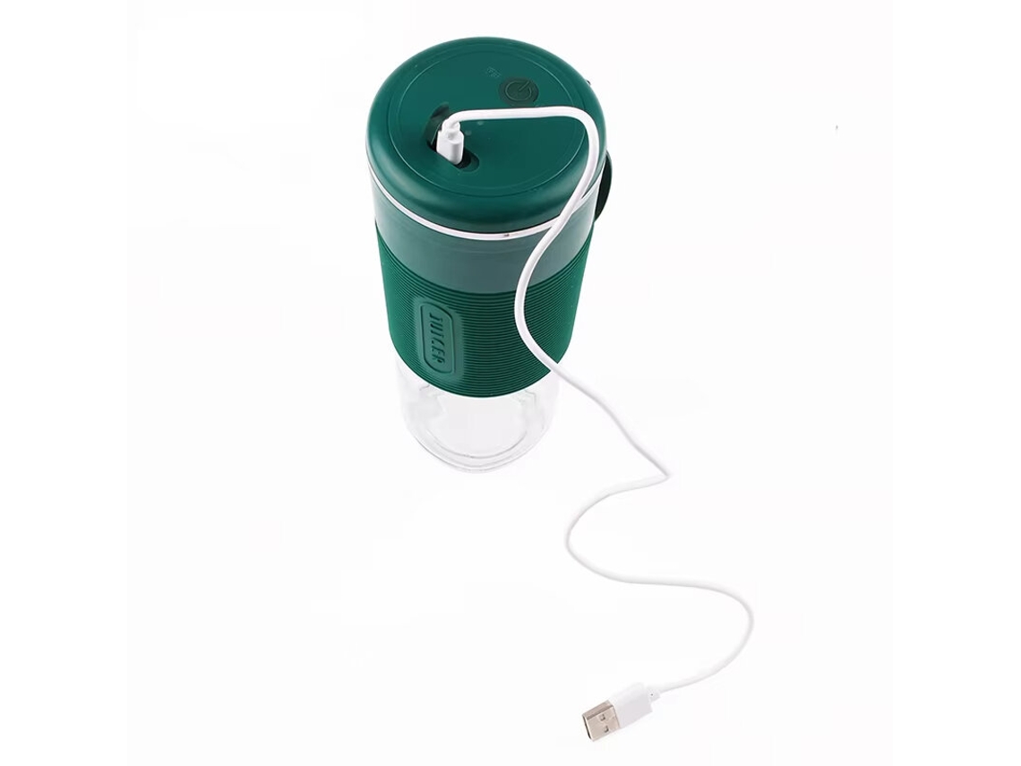 Liquidificador Portátil Branco Com 6 Lâminas Recarregável Via Usb Sem Fio Mini Liquidificador Para Smoothies E Sucos De Frutas Com Copo De Vidro
