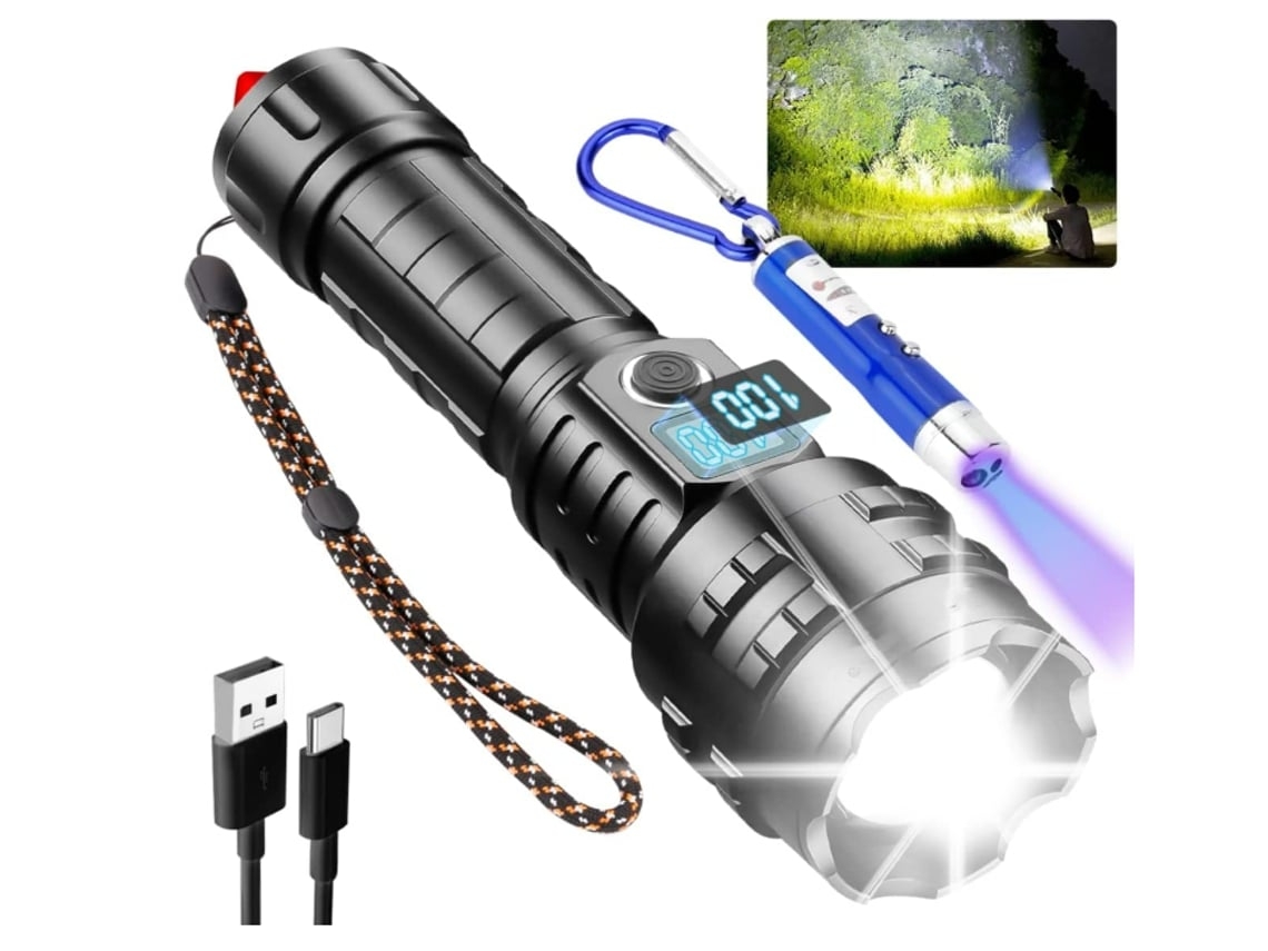 Tochas Led Super Brilhante 20000 Lúmens Lanterna Led Recarregável Xhp70.2 Lanterna Tática Alimentada Por Bateria Zoomable Preto BISBISOUS VIGA EUROPE