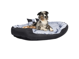 Vidaxl Almofadão P/ Cães Reversível E Lavável 150x120x25cm Cinza/preto