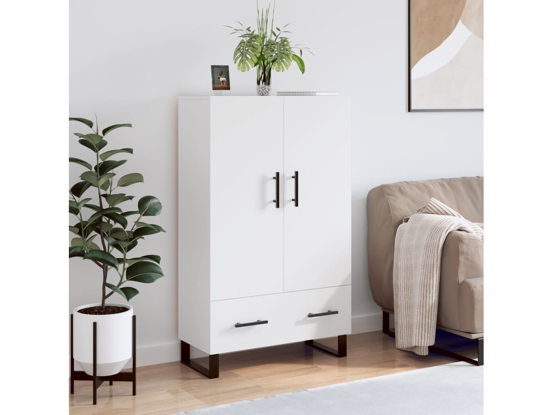Vidaxl Aparador Alto 69,5x31x115 Cm Derivados De Madeira Branco