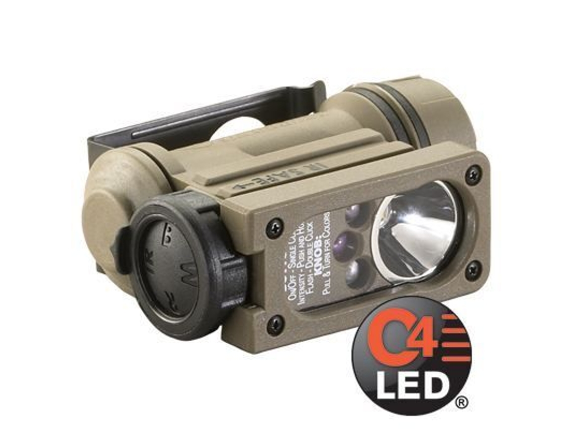 Luz de Clipe para Capacete + Bateria STREAMLIGHT Stream Sidewinder Compact Ii Coyote °